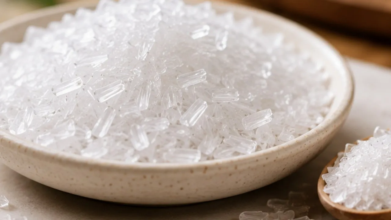 Monosodium glutamate crystal product presentation